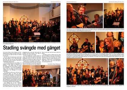 Anna Stadling & Hasses Svänggäng, Katrineholms Tidning 2013