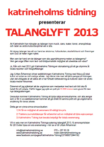 Katrineholms Tidnings Talanglyft 2013